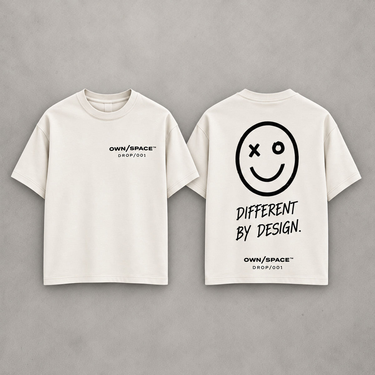 OWN/SPACE Different By Design off-white T-shirt