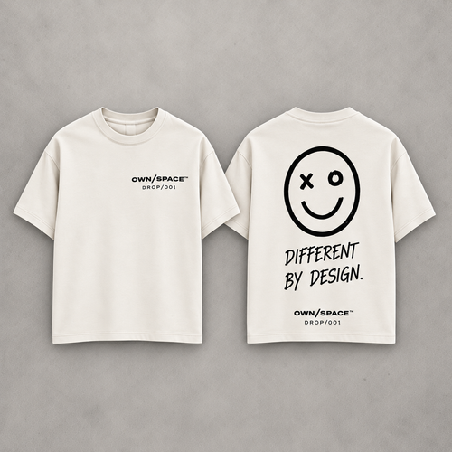 OWN/SPACE Different By Design off-white T-shirt
