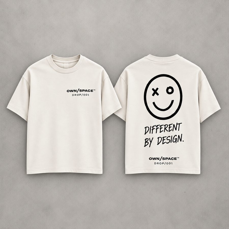 OWN/SPACE™ DROP/001 — Different By Design Off-White T-Shirt