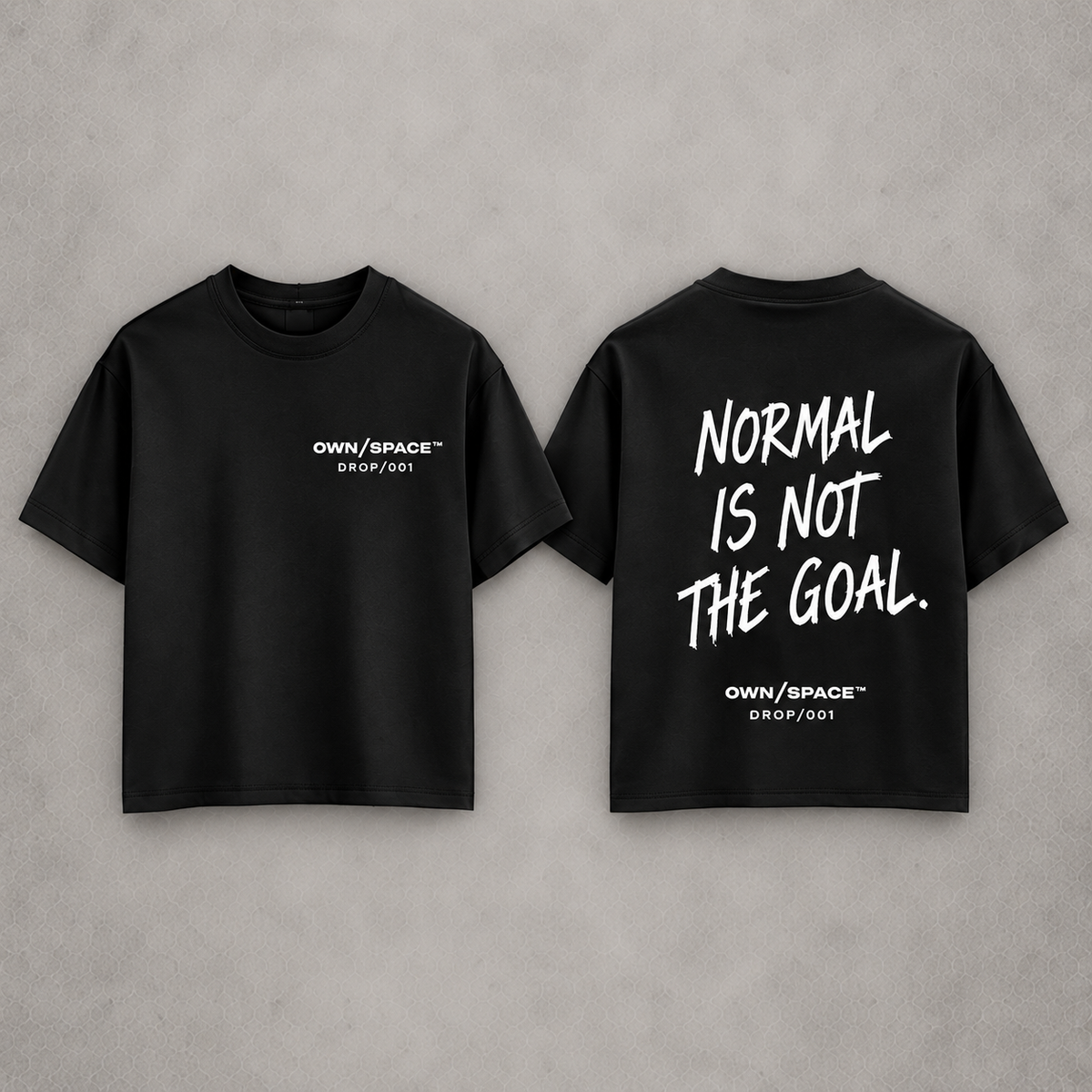 OWN/SPACE Normal Is Not The Goal black T-shirt
