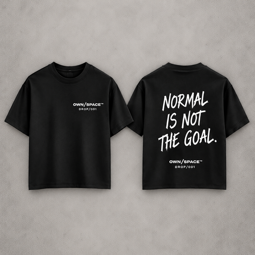 OWN/SPACE Normal Is Not The Goal black T-shirt