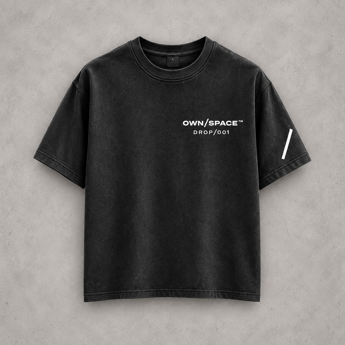 OWN/SPACE Slash washed-black T-shirt